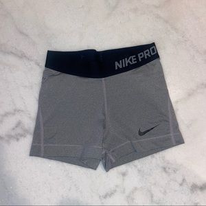 Gray Nike Pro Dri-Fit Spandex Shorts